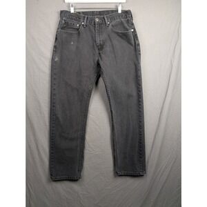 Levi 505 Regular Fit Straight Leg Jeans Black Size‎ 34x32